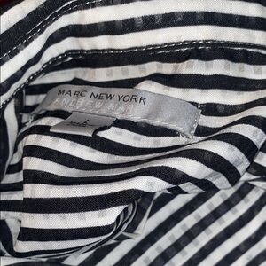 Marc New York Black and White Striped Shirt